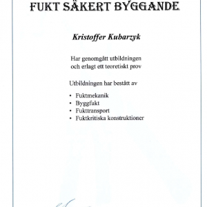 Fuktsäkert - Diplom